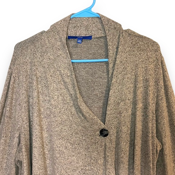 Apt. 9 Women's XXL Plus Soft Mocha Tan Button Wrap Cardigan Sweater Rayon Blend - Picture 7 of 7